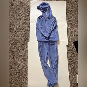 90 Degree By Reflex Light Blue Velour Jogger Set